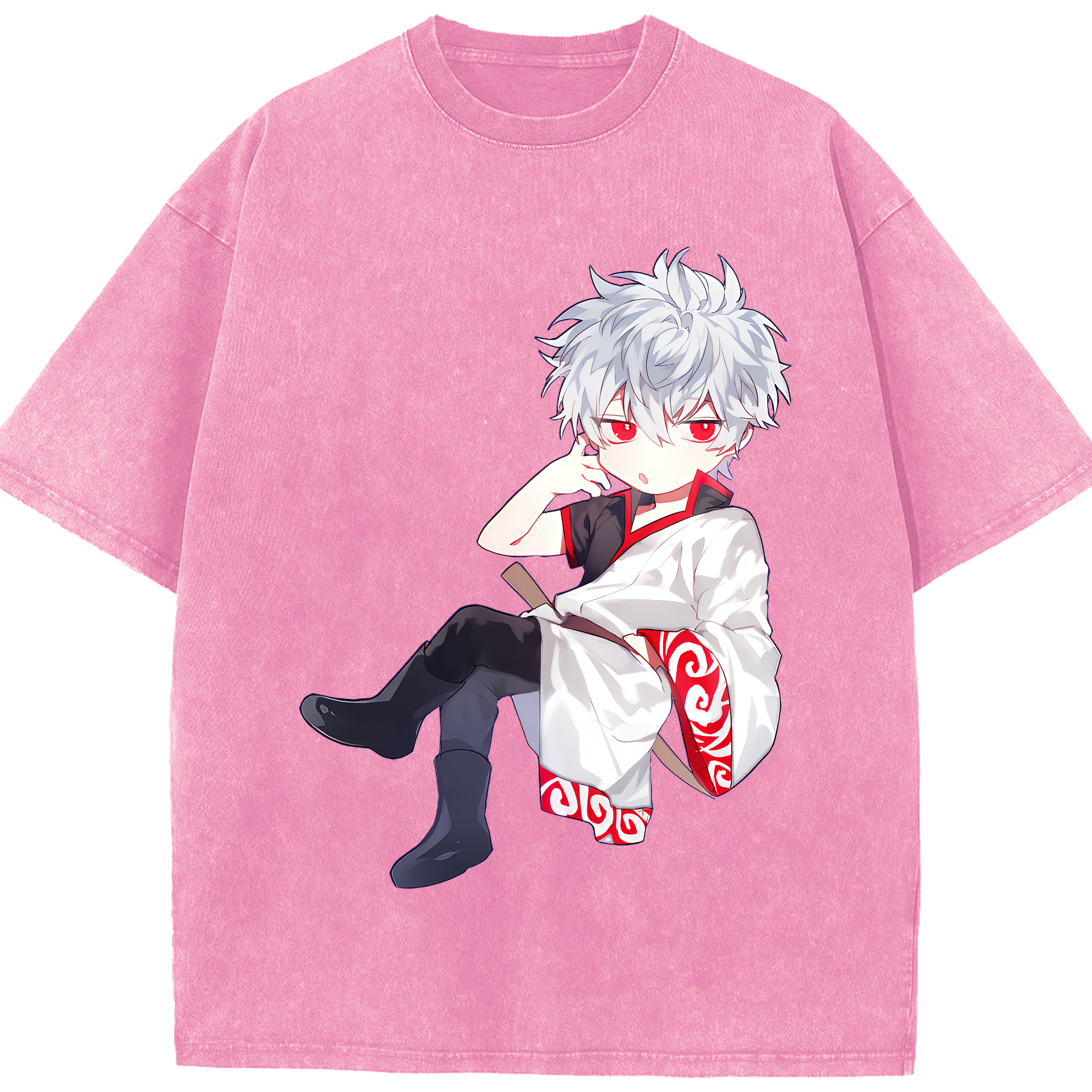 （画像用） ぎんたま 坂田銀時（さかたぎんとき） 神楽 志村新八（しむら しんぱち） GINTAMA Sakata Gintoki Kagura Shimura Shinpachi 綿100% ヴィンテージ風 半袖Tシャツ（フロントプリント）
